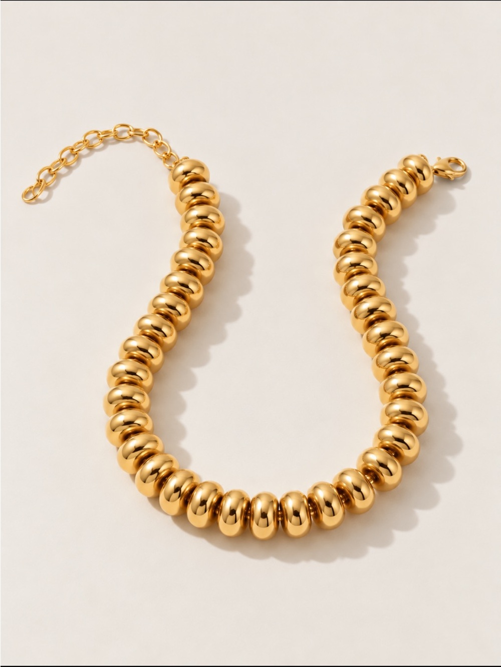 New! Gold Beaded Statement Necklace NWOT